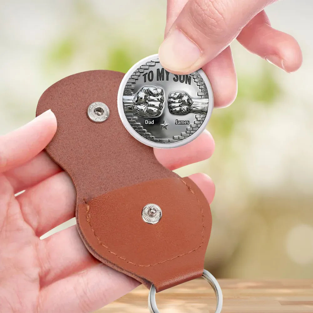 Personalized Pocket Hug Token for Son, Custom Engraved Keepsake Gift From Dad, A Daily Reminder I Love You