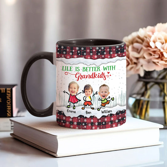 Life Is Better With Grandkids - Personalized Grandma Accent Mug