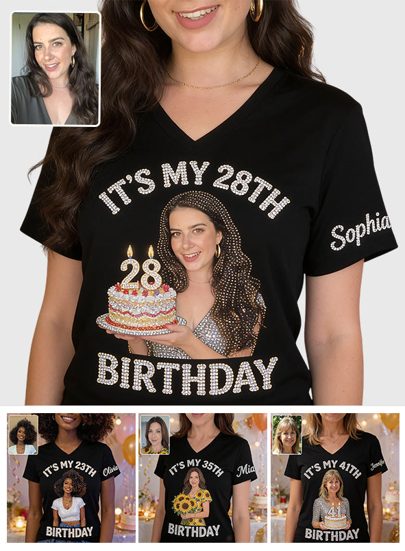 Birthday Party - Personalized Birthday Fully Printed V-Neck T-Shirt