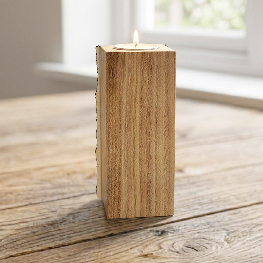 Light This Candle - Personalized Father Custom Shape Wooden Candle Holder