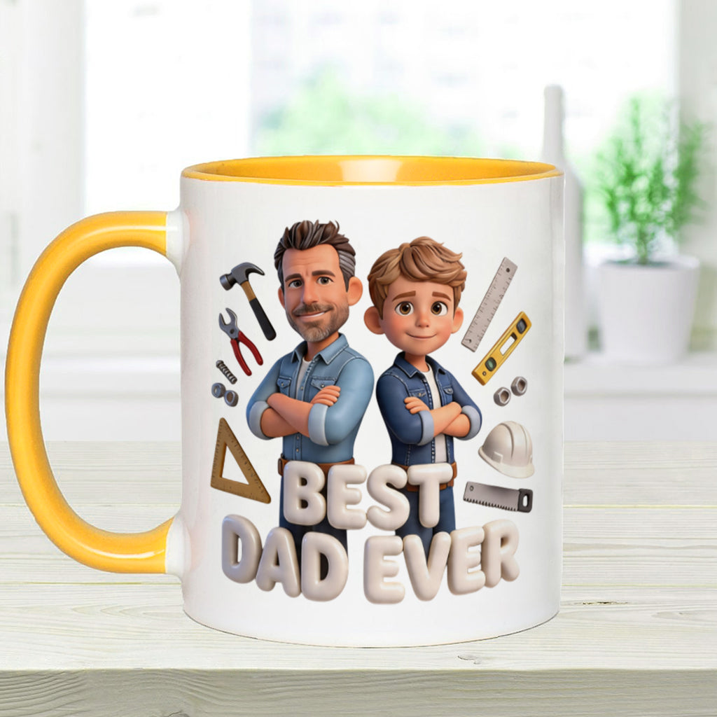 Custom Any Photo - Personalized Father Accent Mug & Coaster