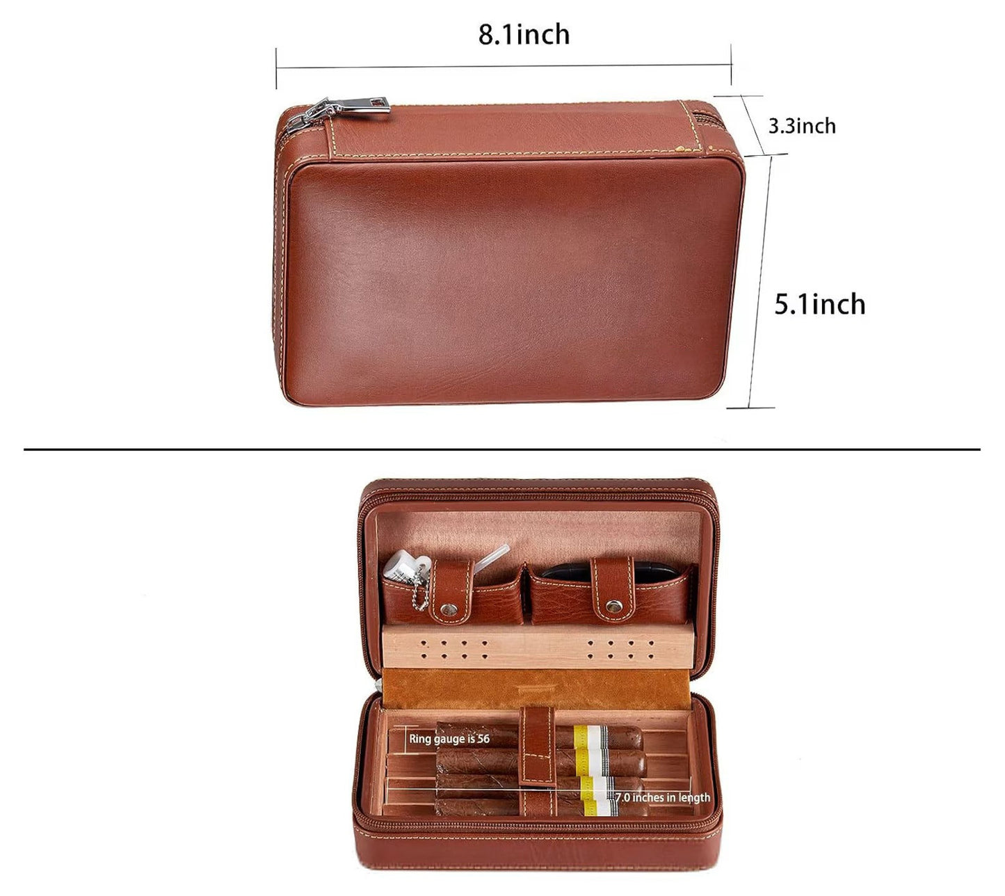 I Am US Veteran - Personalized Veteran Travel Cigar Humidor Case