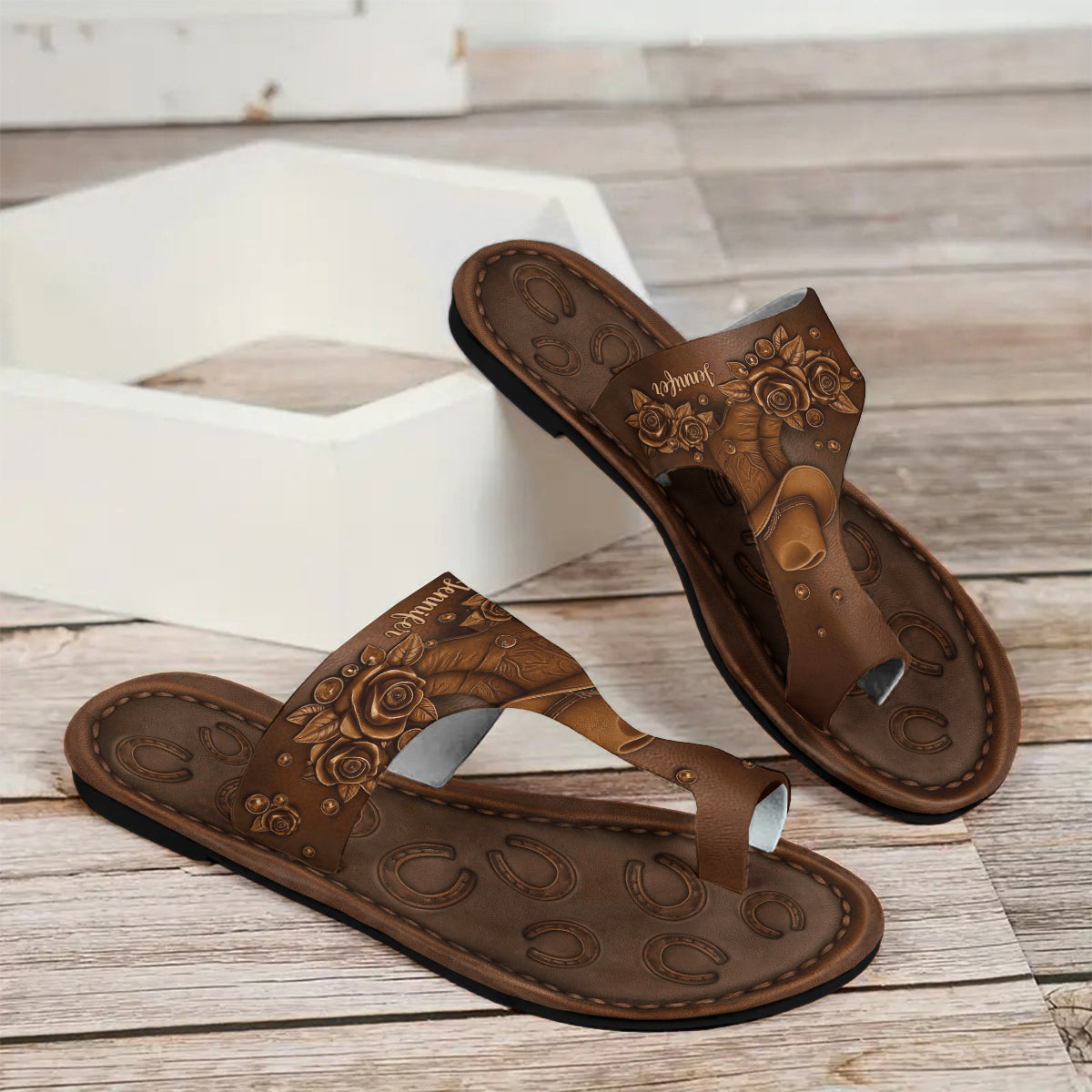 Cowgirl Life - Personalized Cowgirl Open Toe Sandals