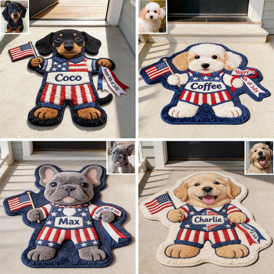Happy 4th Of July - Personalized Dog Non-Slip Tufted Rug