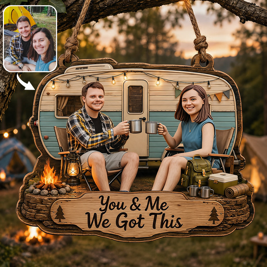 Camping Lover Gift Idea, Camping Partner - Personalized Camping Custom Shaped Wood Sign