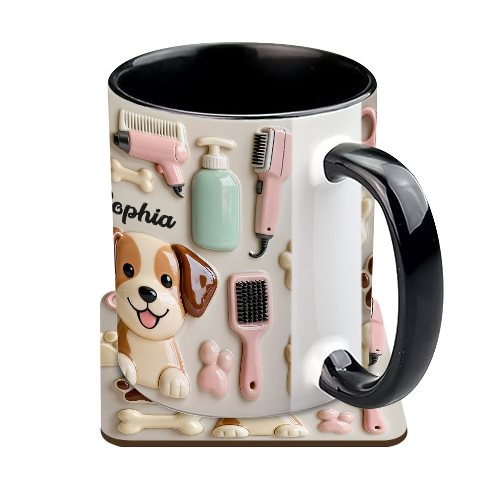 Best Dog Groomer - Personalized Dog Groomer Accent Mug & Coaster