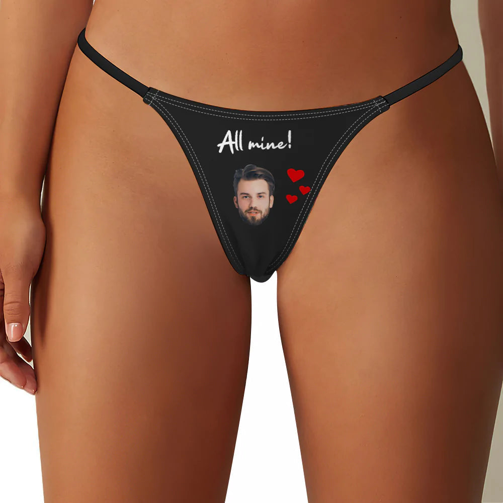 Custom Face All Mine Women's Tanga - Personalized Couple Tanga