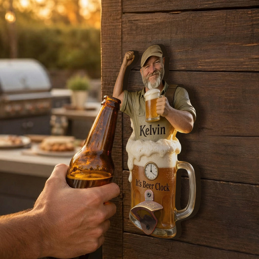 It's Beer Clock - Personalized Beer Wall Bottle Opener