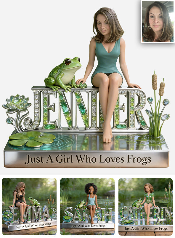 Just A Girl Who Loves Frogs - Personalized Frog Custom Shaped Acrylic Plaque