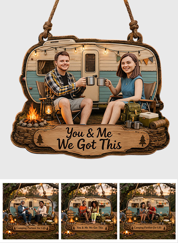 Camping Lover Gift Idea, Camping Partner - Personalized Camping Custom Shaped Wood Sign