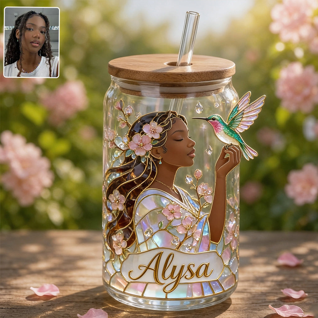 Just A Girl Who Loves Hummingbird - Personalized Hummingbird Can Glass