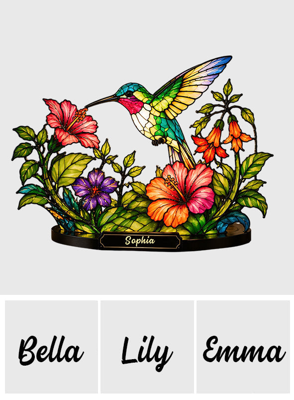 Beautiful Humming Bird - Personalized Hummingbird Acrylic LED Night Light