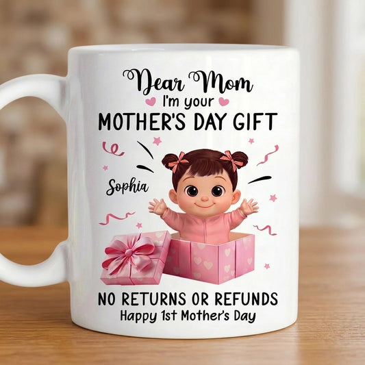 Personalized Ceramic Mug, Dear Mom I'm Your Mother's Day Gift Cute Baby in Gift Box, Unique Funny Gift for Mom