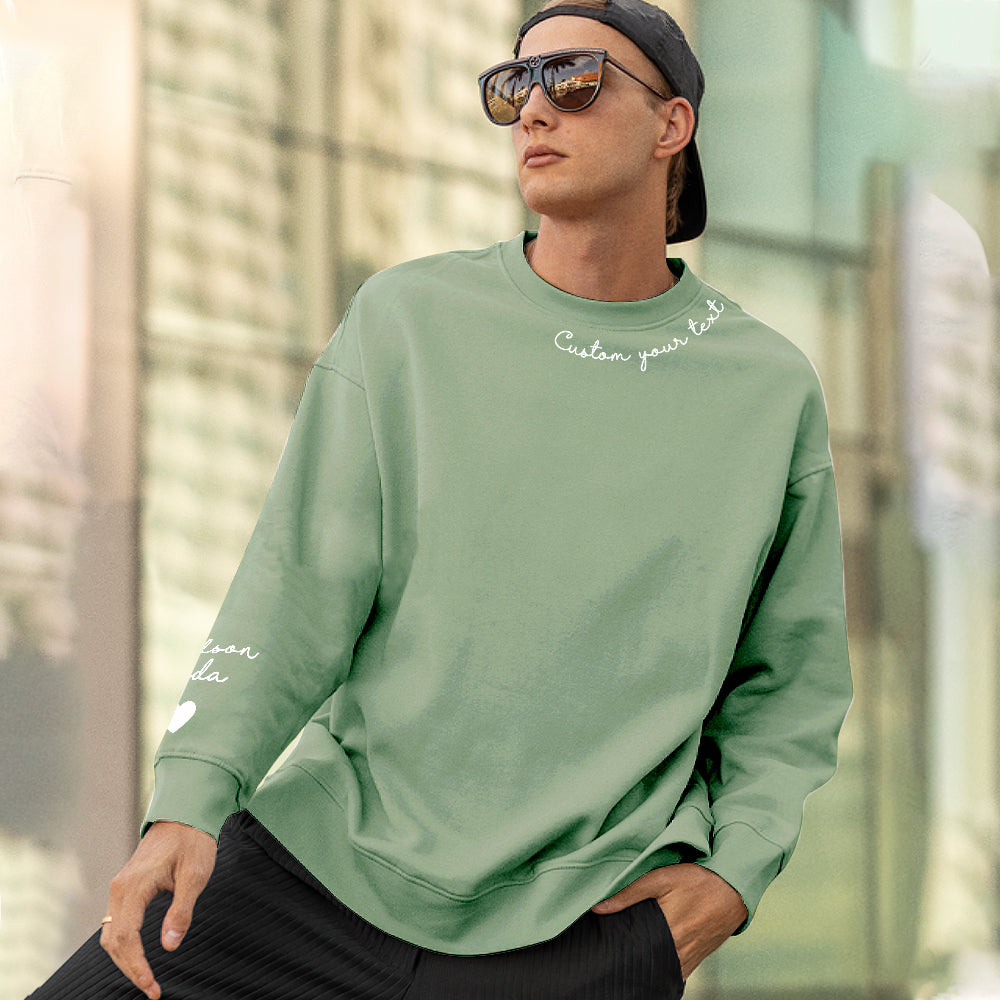 Custom Text Sweatshirt Personalized Names Round Neck - Personalized Family Sweatshirt
