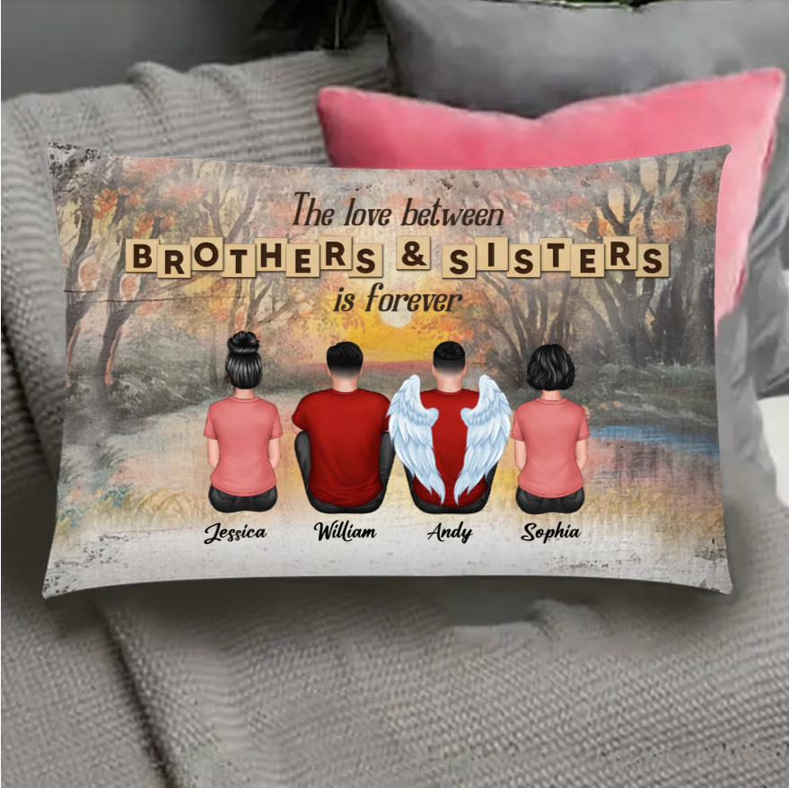 Personalized Brothers & Sisters Forever Poster or Canvas, Keychain, Plaque, Ornament, Wallet Card - Perfect Gift for Siblings, Memorial Keepsake