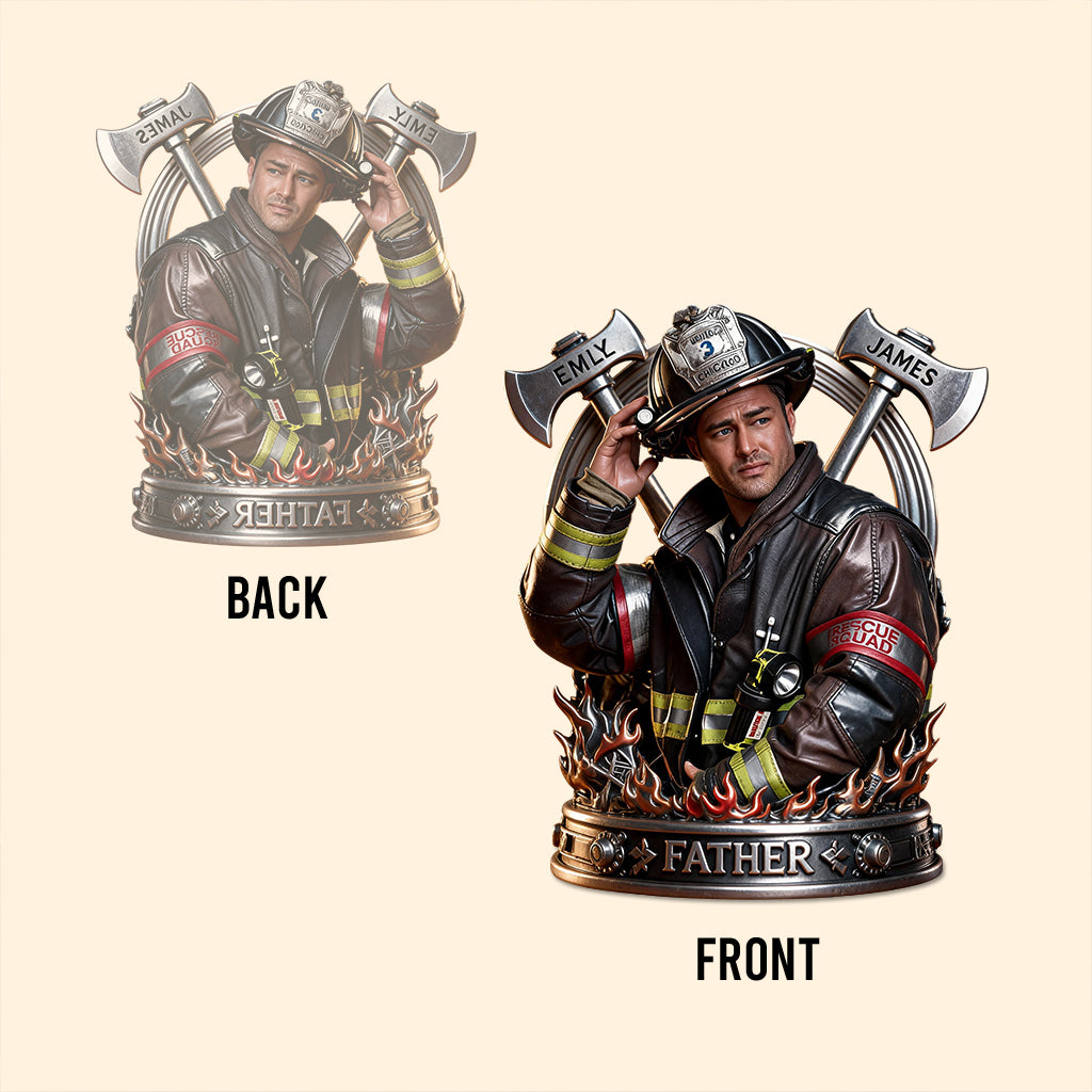 Custom Any Photo Firefighter Crew Gift For Dad - Personalized Firefighter Custom Shaped Acrylic Plaque