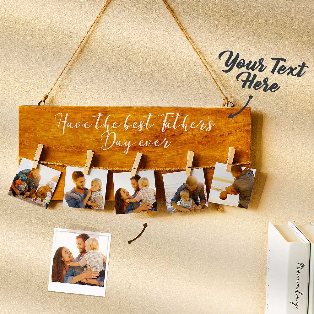 Happy Father's Day - Personalized Father Display Board Picture Hanging Board