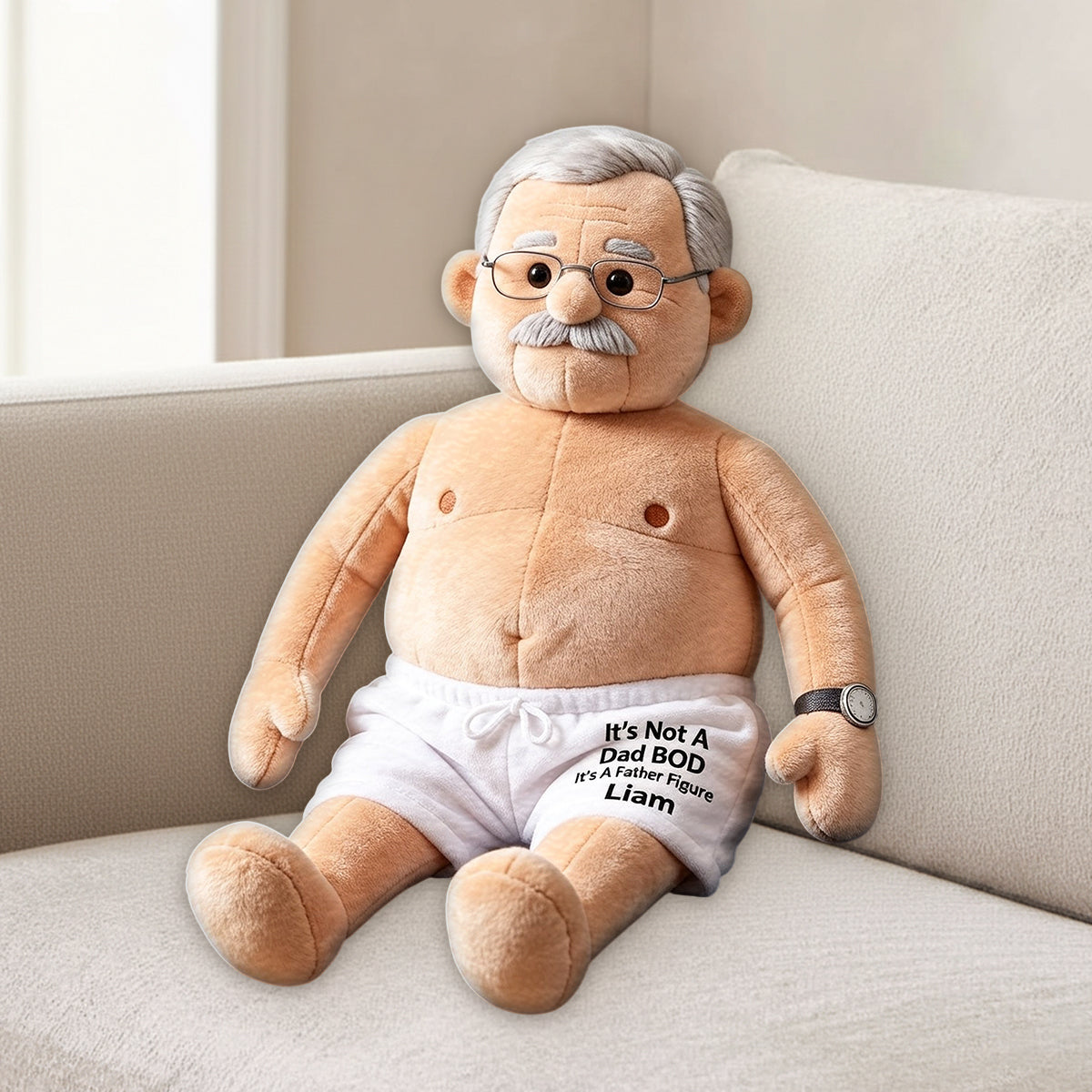 Funny Dad Bod - Personalized Father Premium Faux Fur Pillow