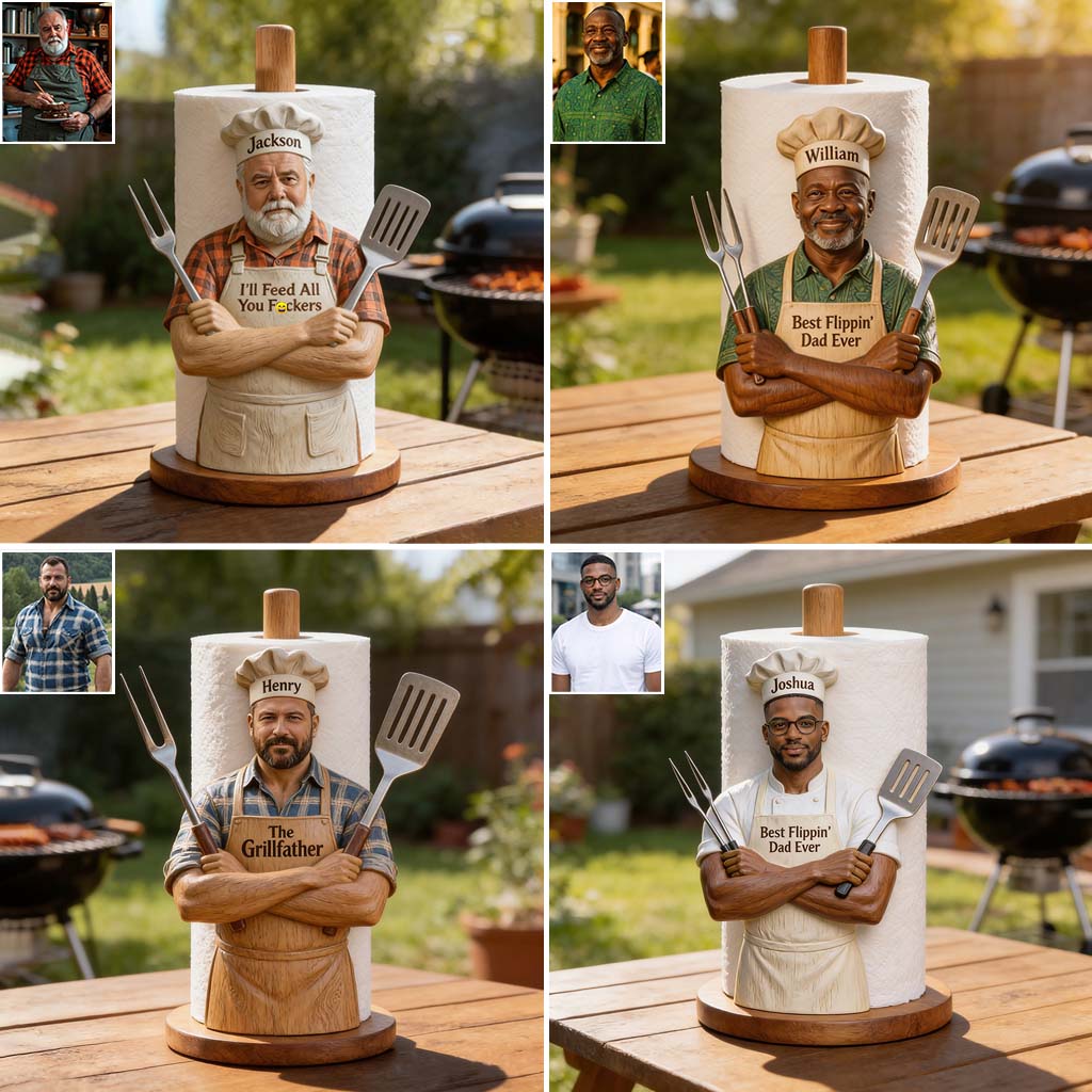 Best Flippin' Dad Ever - Personalized Father Paper Towel Stand