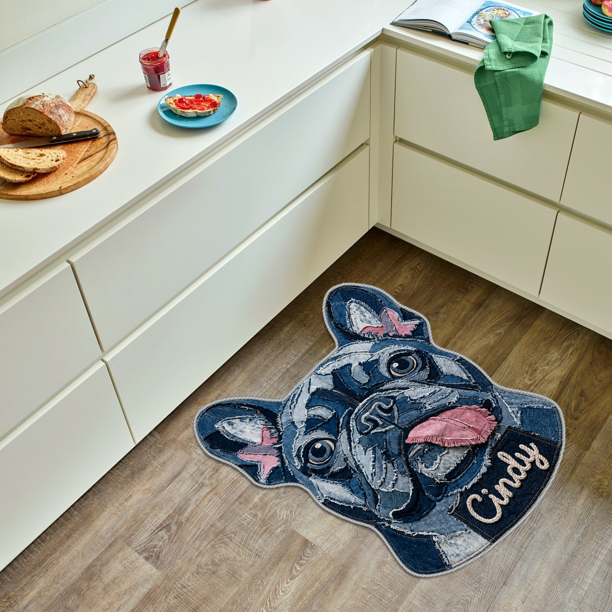 Denim Style Pet Rug - Personalized Dog Non-Slip Tufted Rug