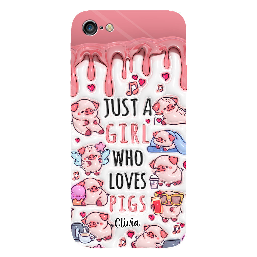 Just A Girl Who Loves Pigs - Personalized Pig Lover Full Print Phone Case