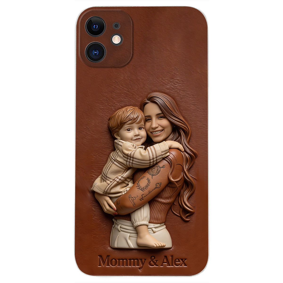 Custom Any Photo Gift For Mom, Grandma - Personalized Mother Leather Phone Case