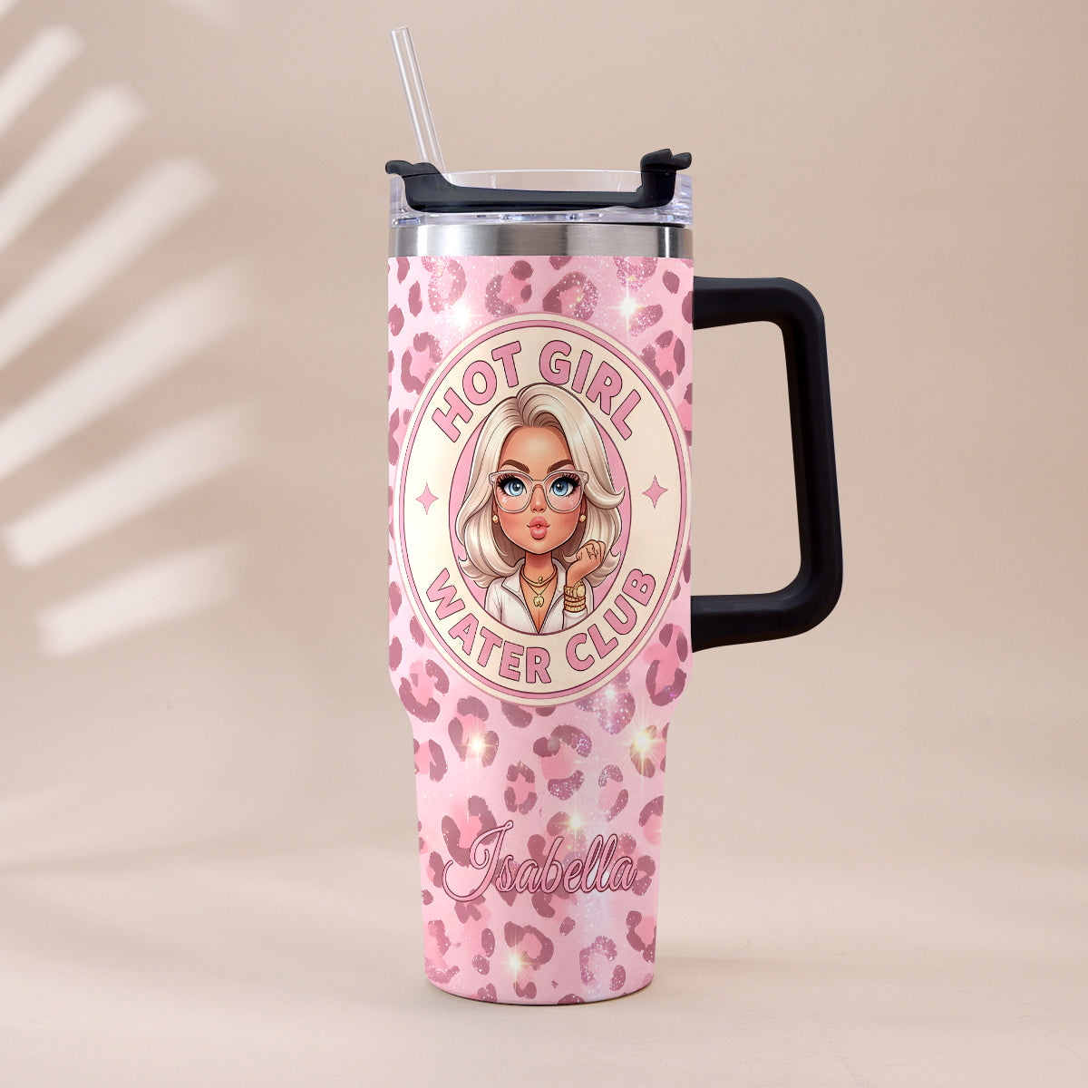 Hot Girl Water's Club, Gift for Women - Personalized Self love Tumbler With Plush Charm