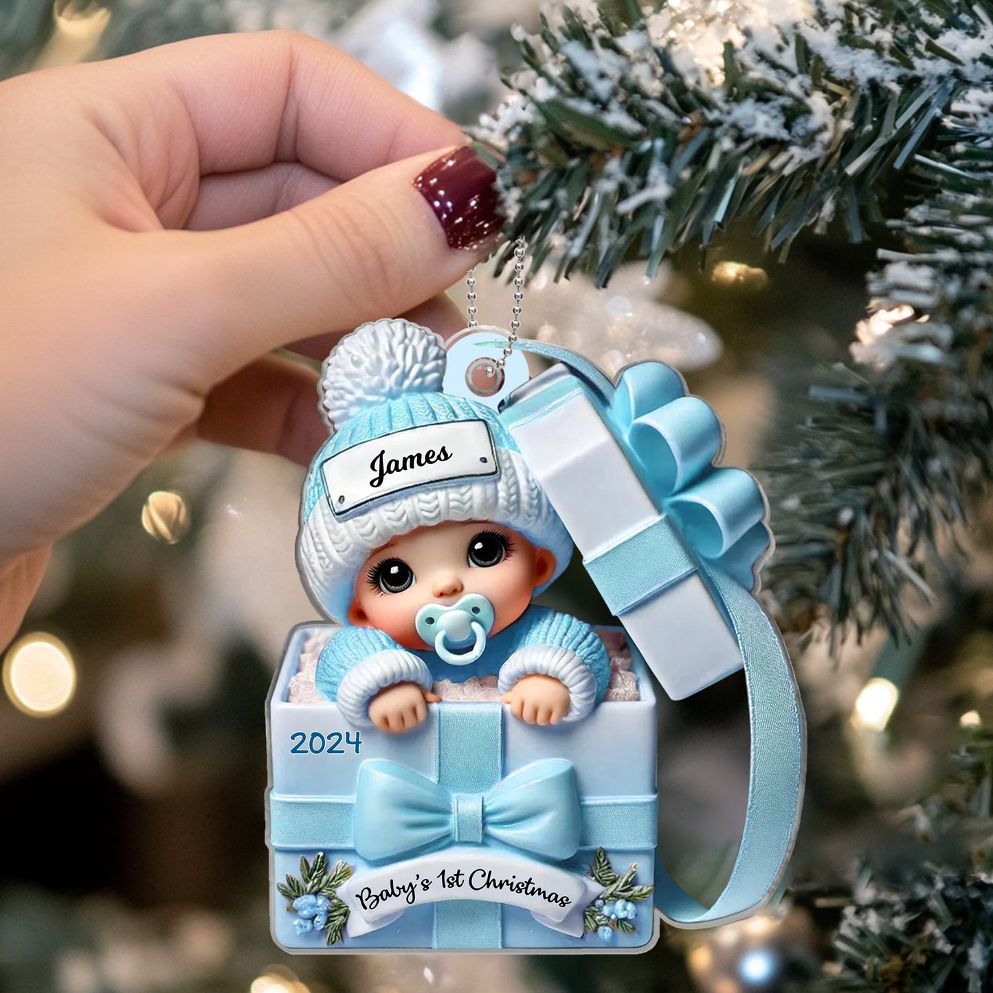 Personalized Baby's First Christmas Ornament - Custom Gift for Holiday Keepsake