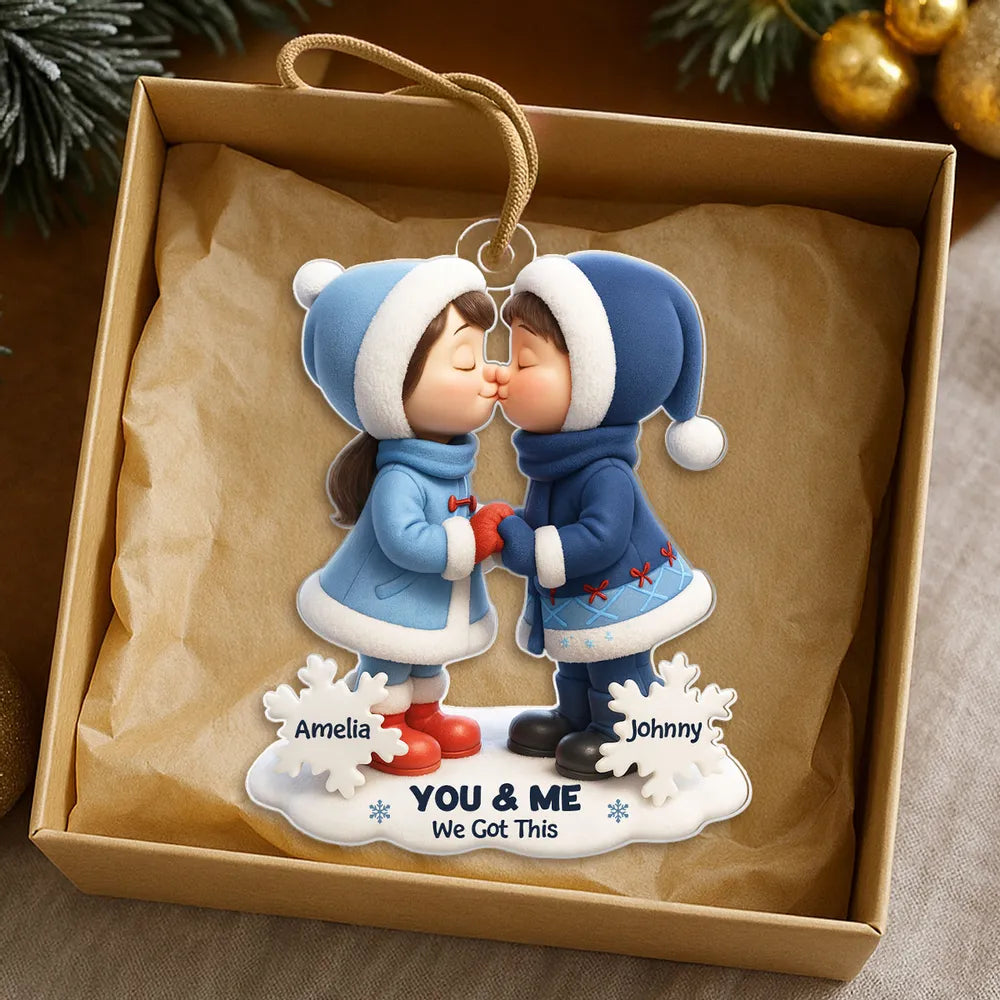 You & Me Acrylic Ornament – Cozy Christmas Tree Decor, Ideal Romantic Gift for Couples