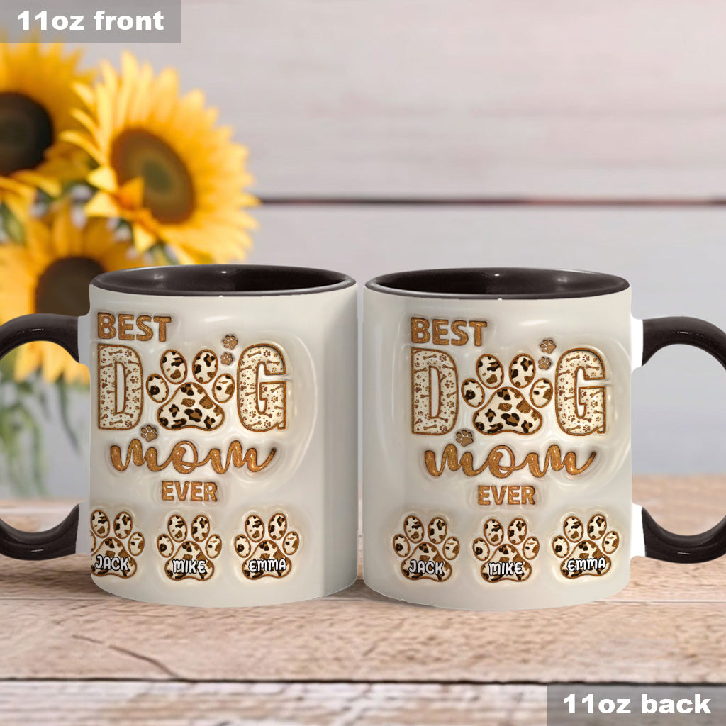 Best Dog Mama Ever - Personalized Dog Accent Mug