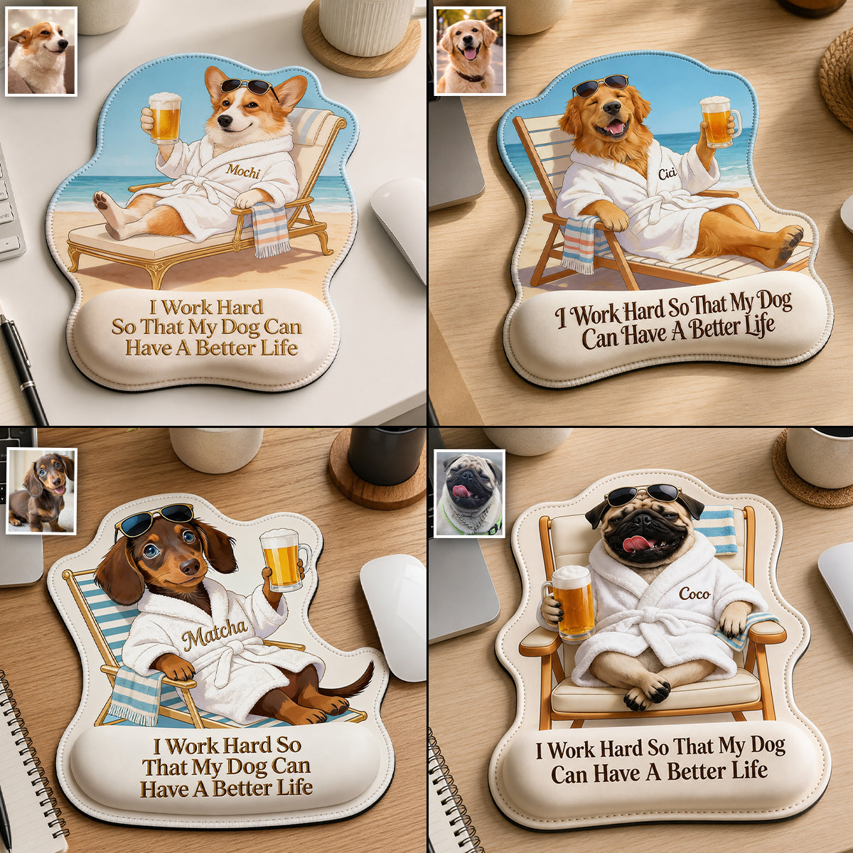 A Better Life - Personalized Dog Mouse Pad Custom Shape