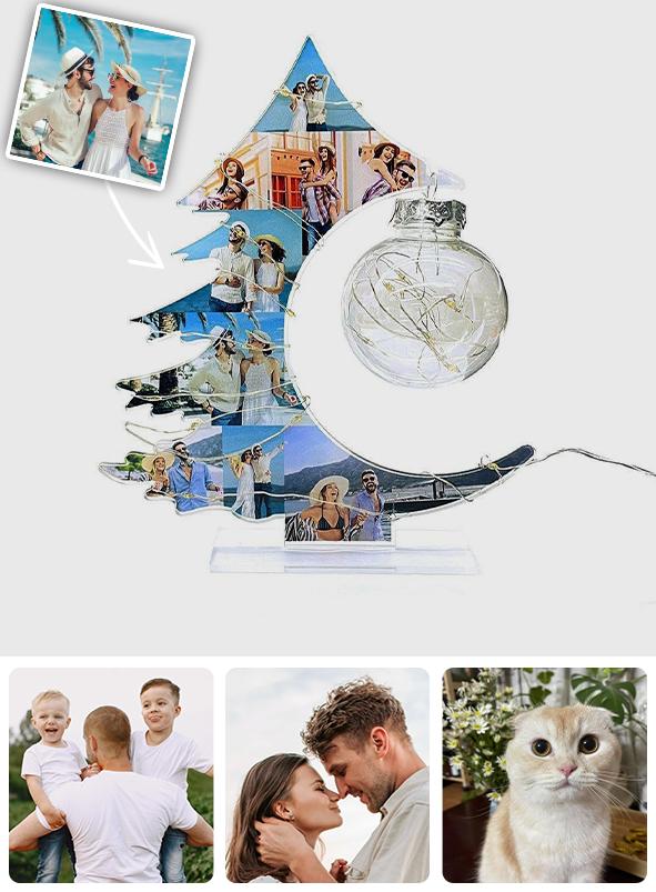 Any Name Christmas Tree - Personalized Any Photo Lamp