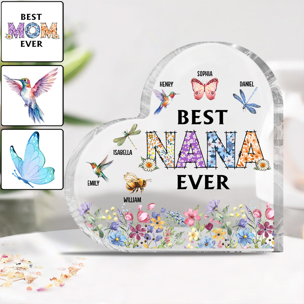 Best Mom Nana Ever - Personalized Grandma Custom Shaped Acrylic Plaque