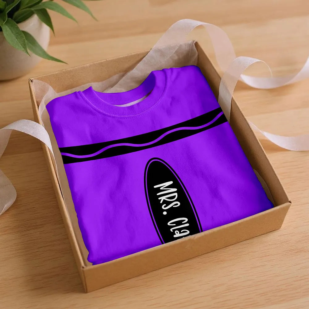 Classic Tee Personalized “MRS. ” or  "MR." Teacher Shirt – Purple Tribute Gift