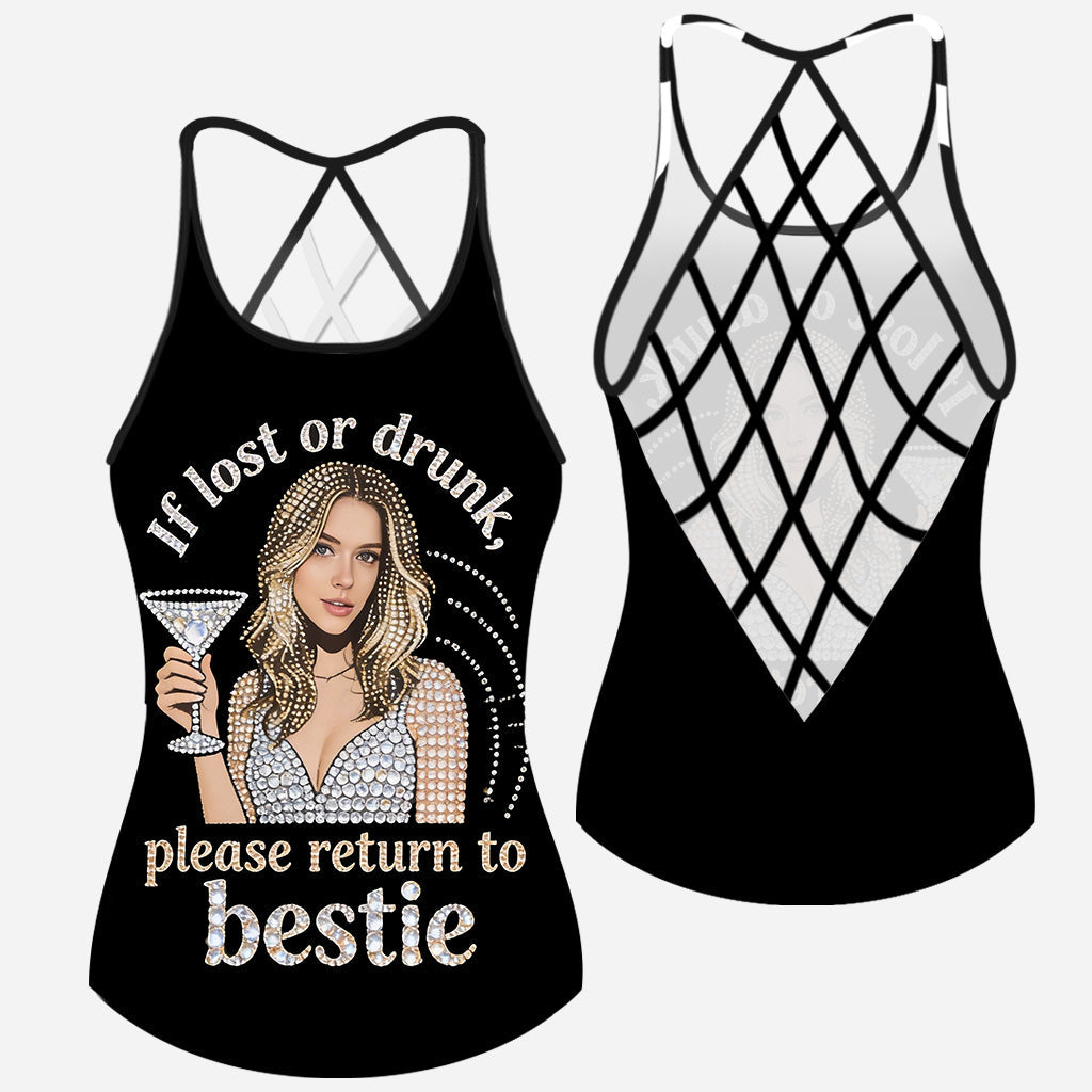 If Lost Or Drunk Funny Besties Matching Tank Top - Personalized Bestie Cross Tank Top