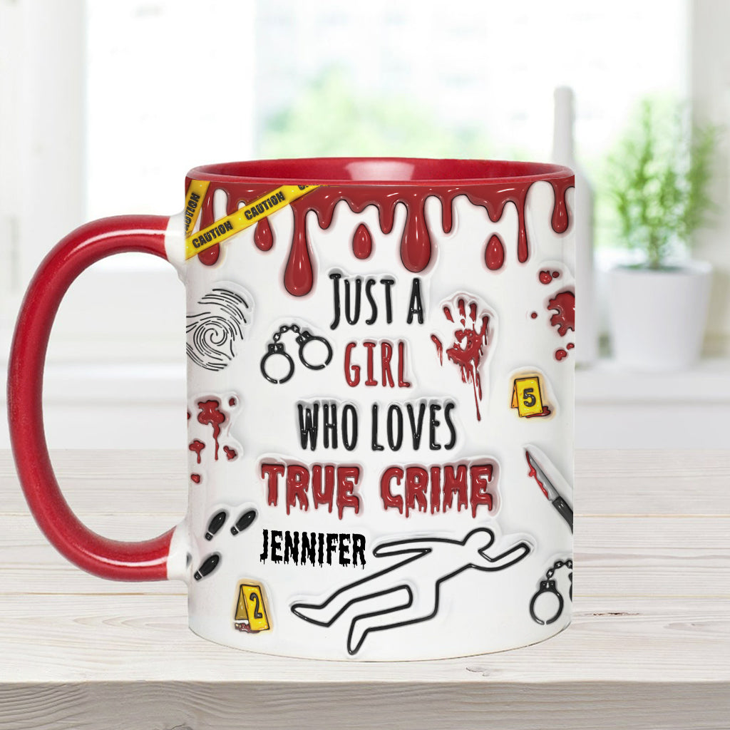 Just A Girl Who Loves True Crime - Personalized Accent Mug