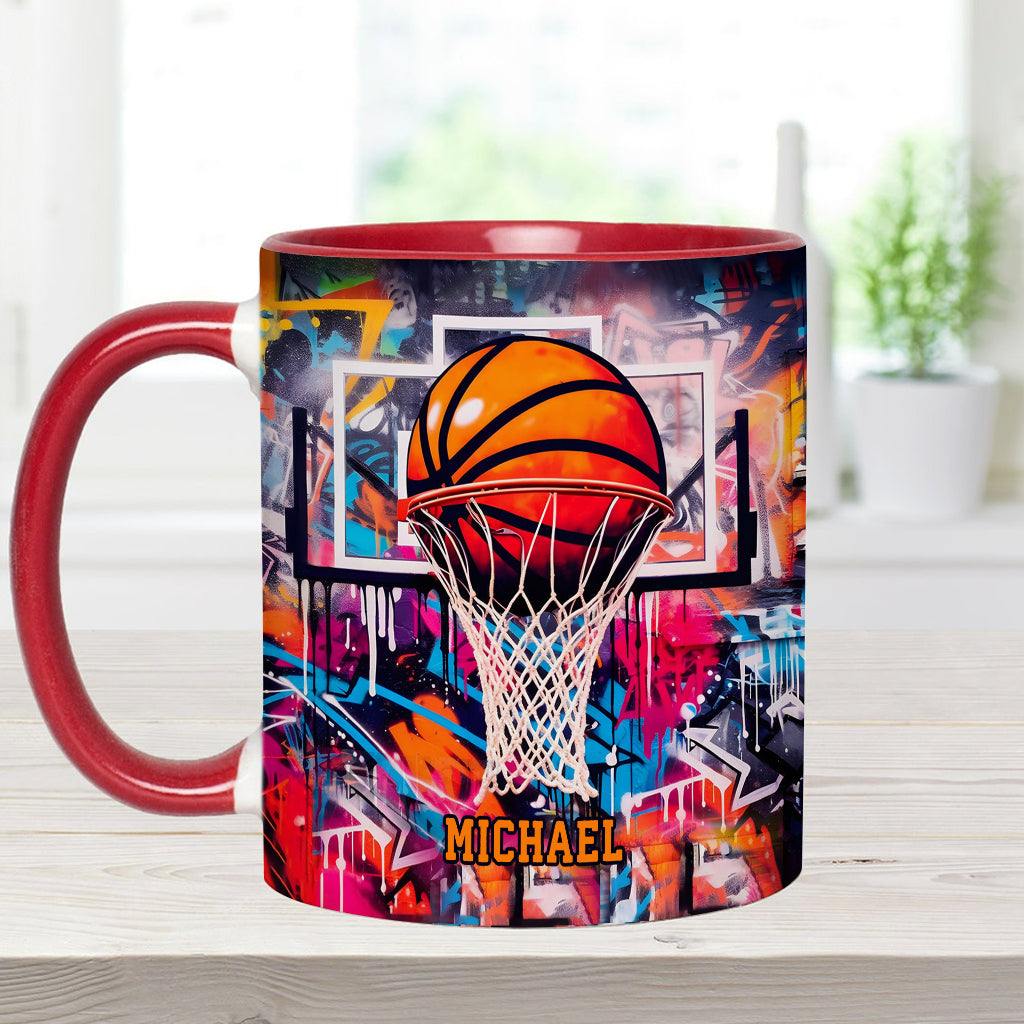 Cool Basketball Design - Personalized Basketball Accent Mug