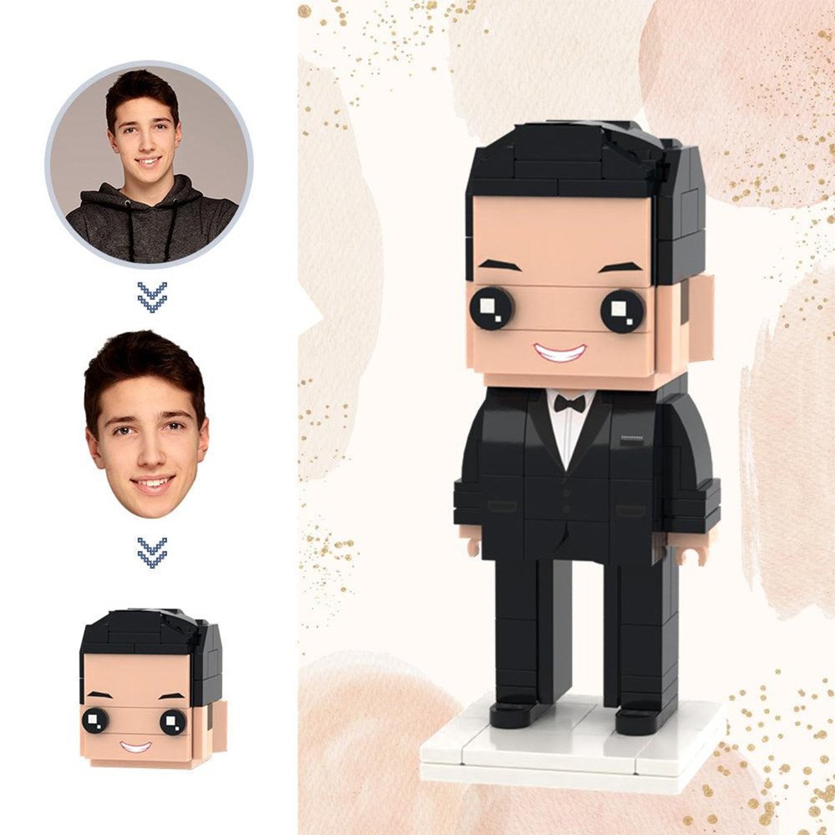 Any Photo - gift for cat lover, dog lover - Personalized Photo Brick Figures