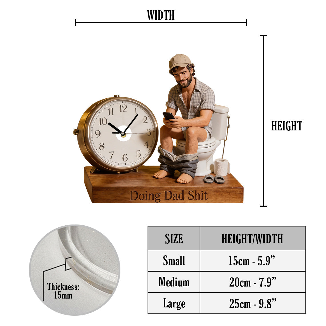 Custom Any Photo - Personalized Father Desk Clock Plaque