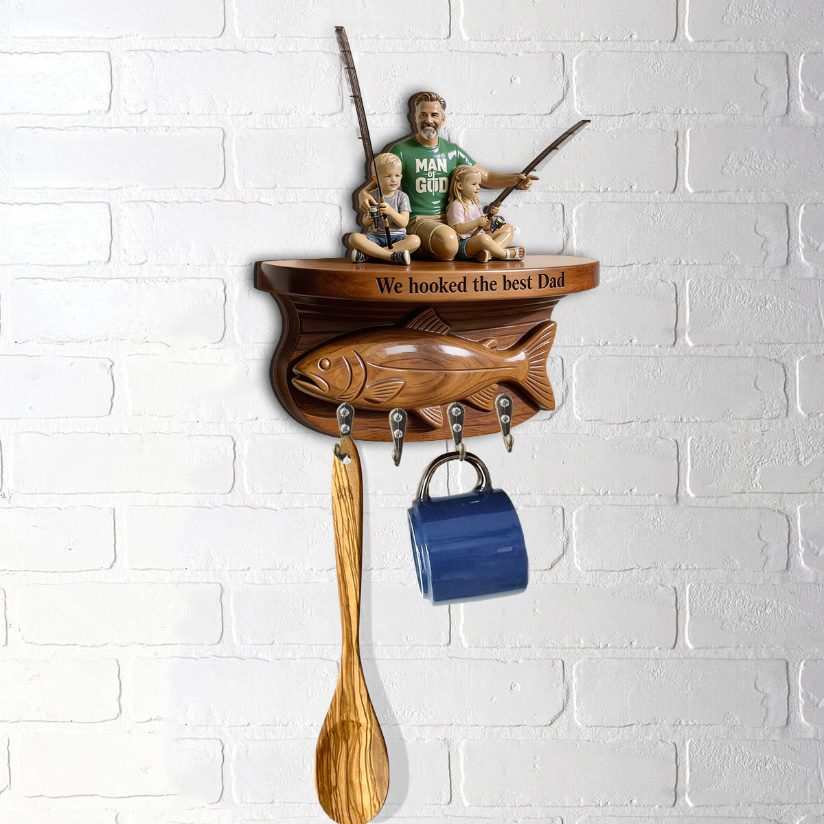 Fishing Life - Personalized Fishing Custom Shaped Hanging Rack