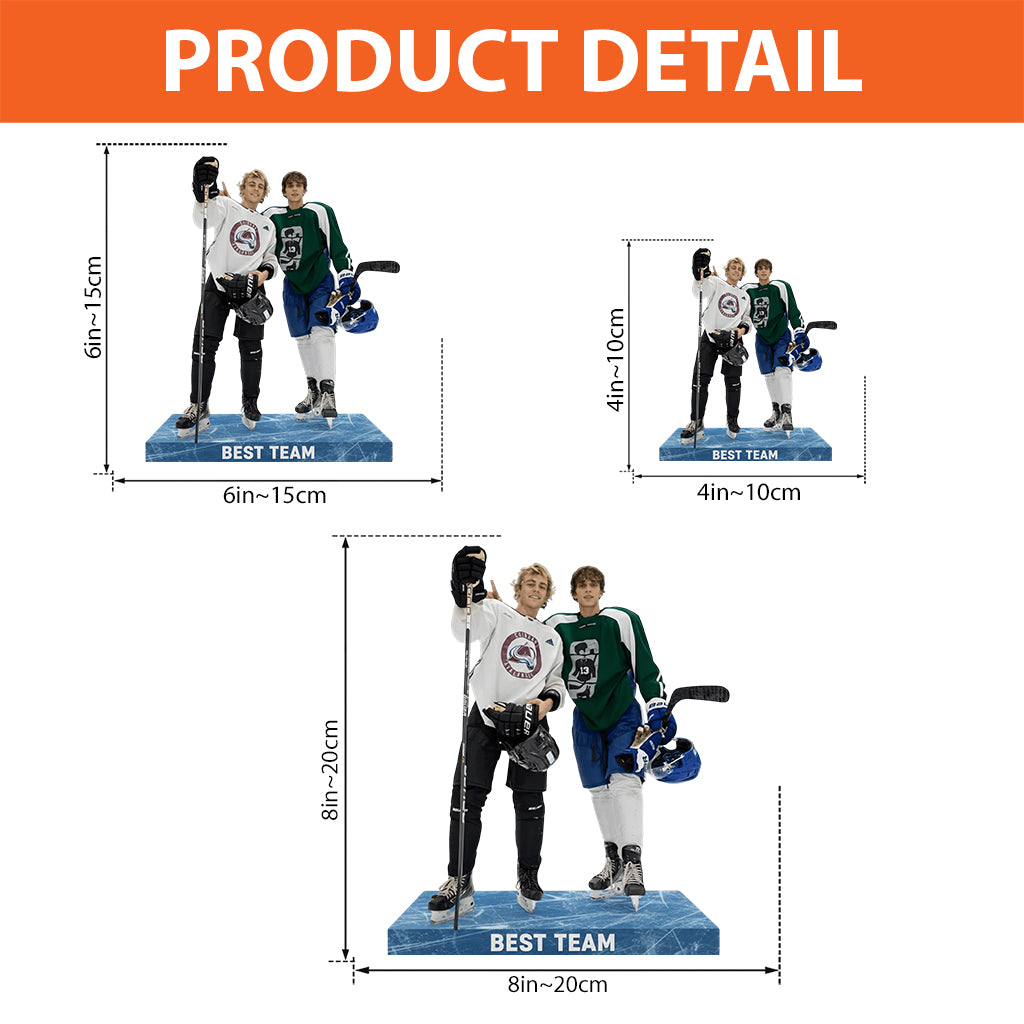 Custom Table Decor From Any Photo - Personalized Hockey Custom Shaped Acrylic Plaque