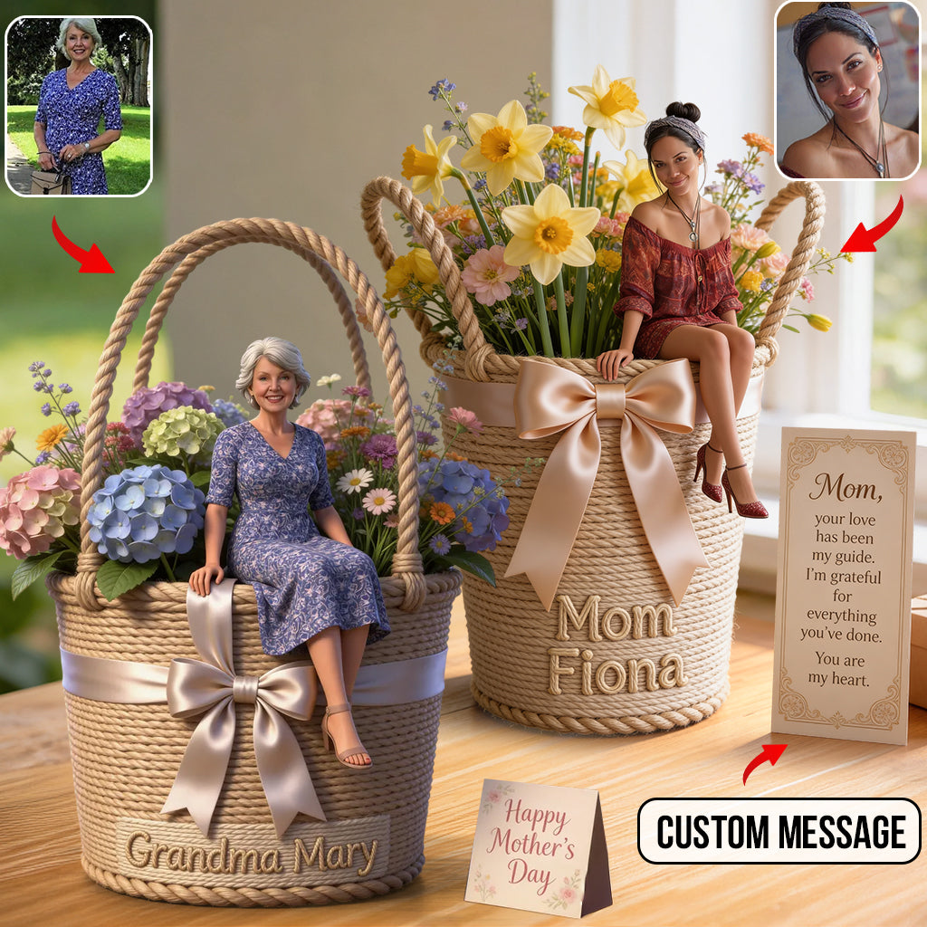 Custom Photo, Perfect Gift For Mom, Grandma - Personalized Grandma Acrylic Plaque With Card