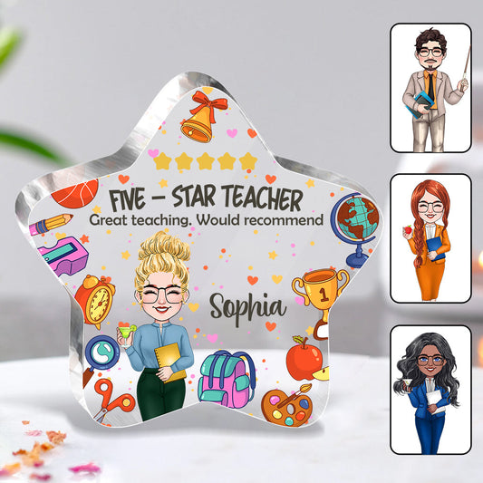 Five-star Teacher - Personalized Teacher Custom Shaped Acrylic Plaque