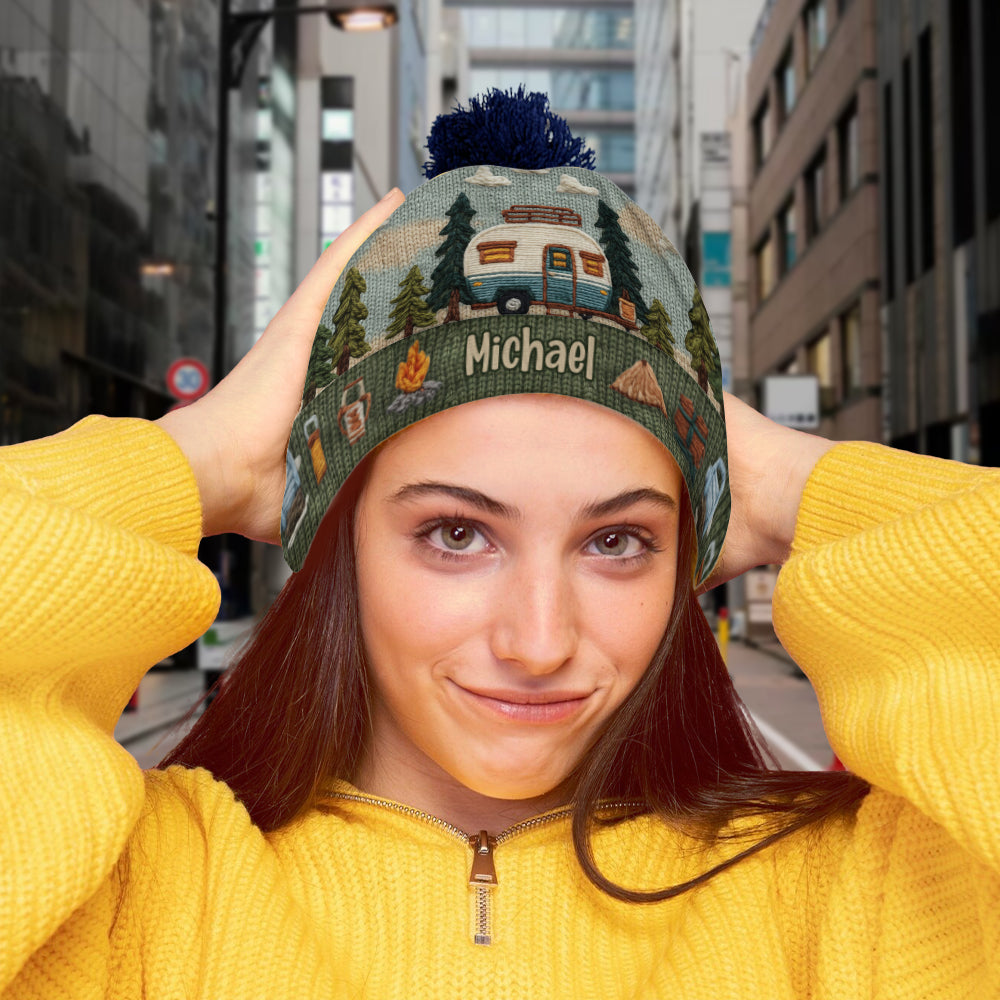 Camping Is My Love - Personalized Camping Beanie Hat