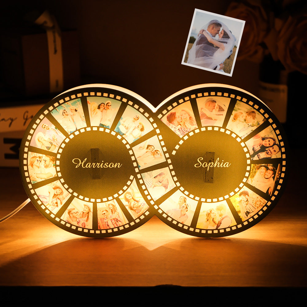 Infinity Film Roll Photo Crystal Plaque - Personalized Couple Lamp