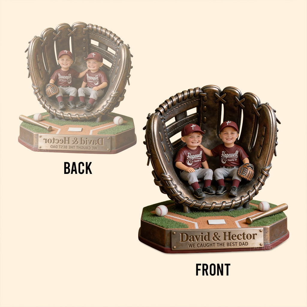 Custom Any Photo The Best Dad/Grandpa - Personalized Baseball Custom Shaped Acrylic Plaque