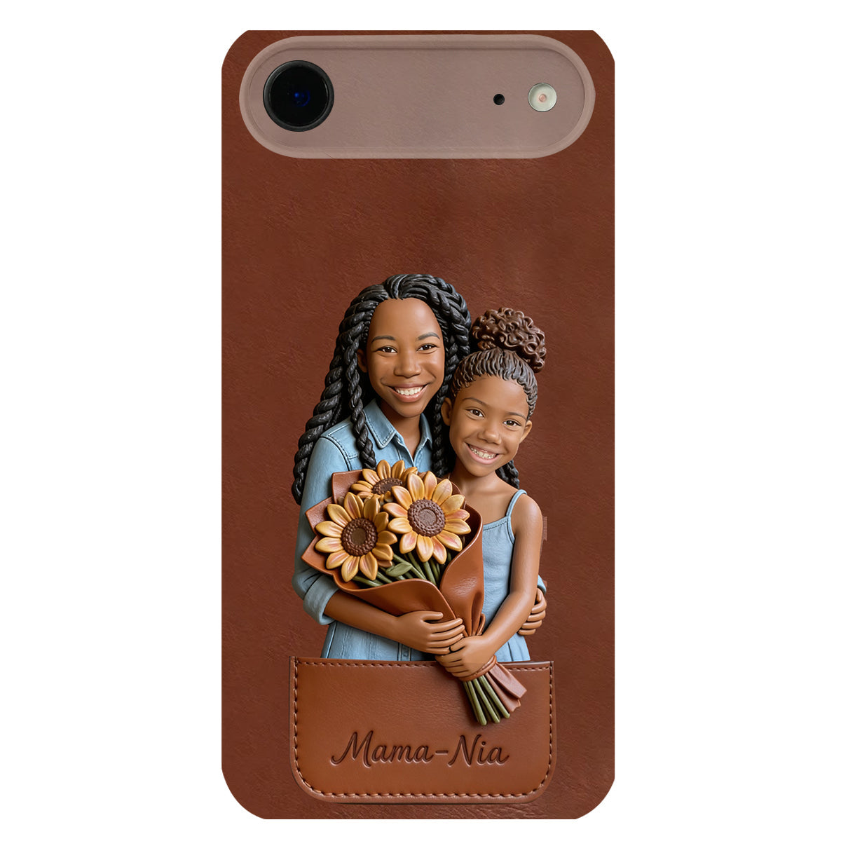 I Love You - Personalized Mother 3D Embossed Leather Phone Case