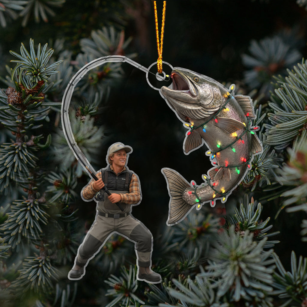 Hooked on Christmas - Personalized Fishing Ornament