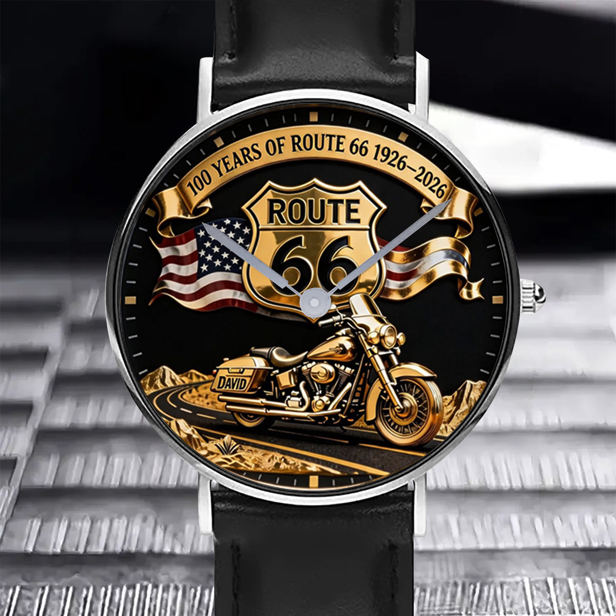 100 Years Of Route Personalized Gifts For Bikers - Personalized Biker Hand Watch