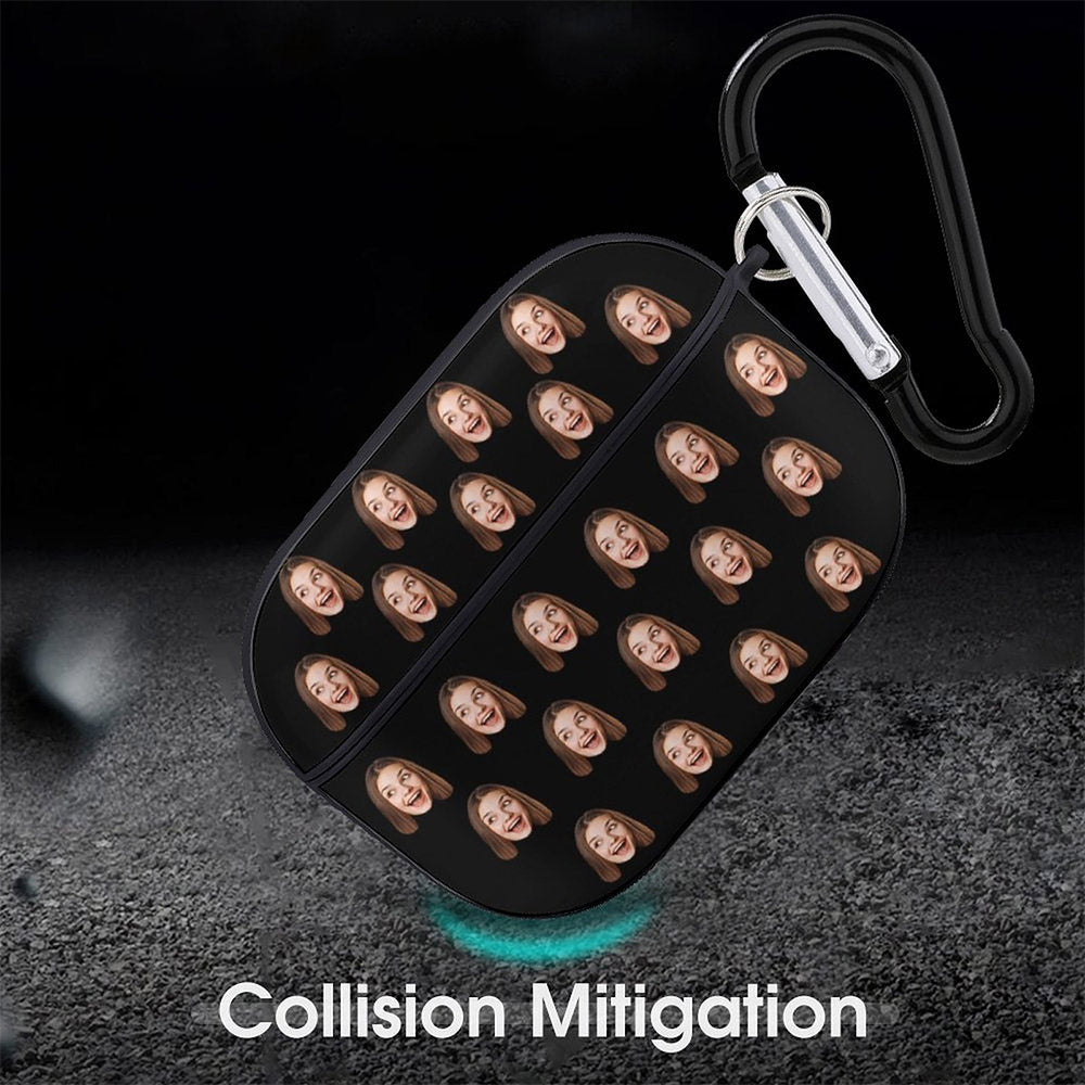 Custom Face Funny - Personalized Airpods Case Cover With Keychain